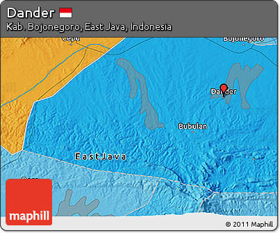 Political 3D Map of Dander