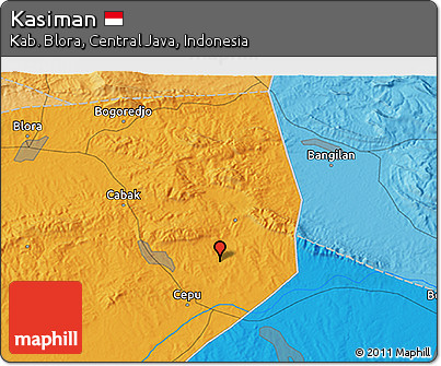 Political 3D Map of Kasiman