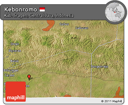 Satellite 3D Map of Kebonromo