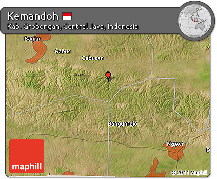 Satellite 3D Map of Kemandoh