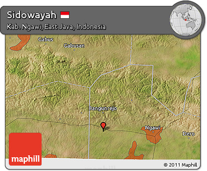 Satellite 3D Map of Sidowayah