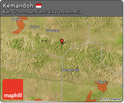 Satellite 3D Map of Kemandoh