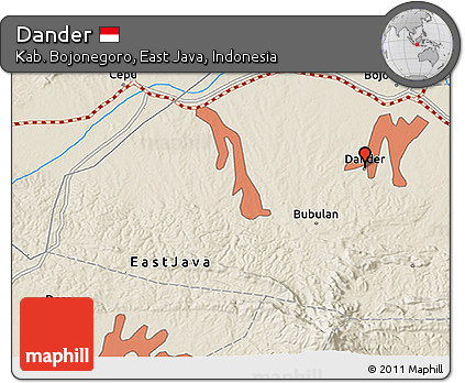 Shaded Relief 3D Map of Dander