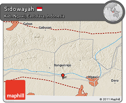 Shaded Relief 3D Map of Sidowayah