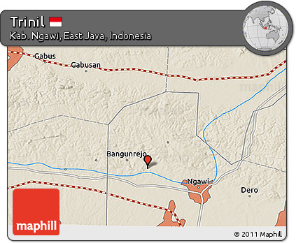 Shaded Relief 3D Map of Trinil