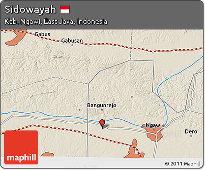 Shaded Relief 3D Map of Sidowayah