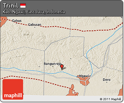Shaded Relief 3D Map of Trinil
