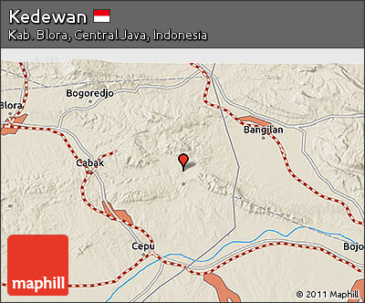 Shaded Relief 3D Map of Kedewan