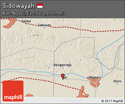 Shaded Relief 3D Map of Sidowayah