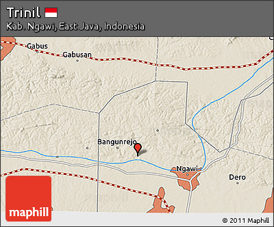 Shaded Relief 3D Map of Trinil