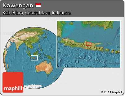 Satellite Location Map of Kawengan