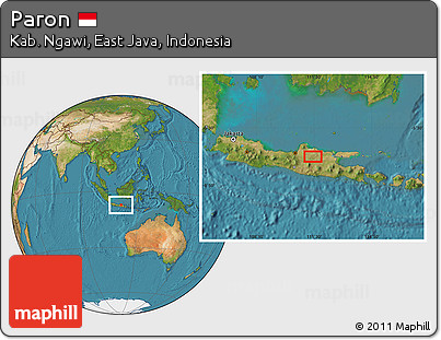 Satellite Location Map of Paron