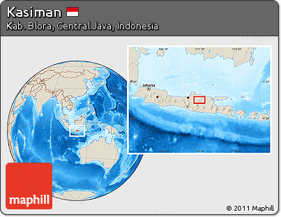 Shaded Relief Location Map of Kasiman