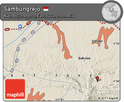 Shaded Relief Map of Sambungrejo