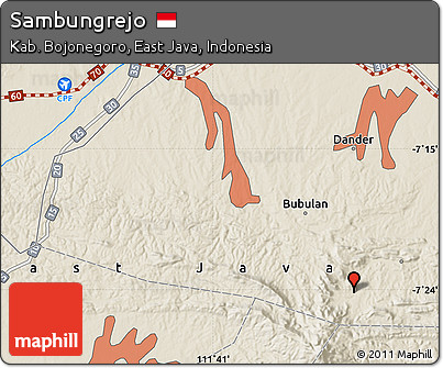 Shaded Relief Map of Sambungrejo