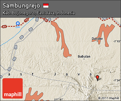 Shaded Relief Map of Sambungrejo