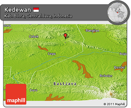 Physical Panoramic Map of Kedewan