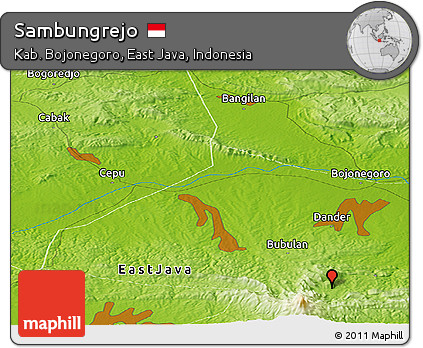 Physical Panoramic Map of Sambungrejo