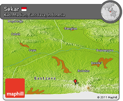 Physical Panoramic Map of Sekar