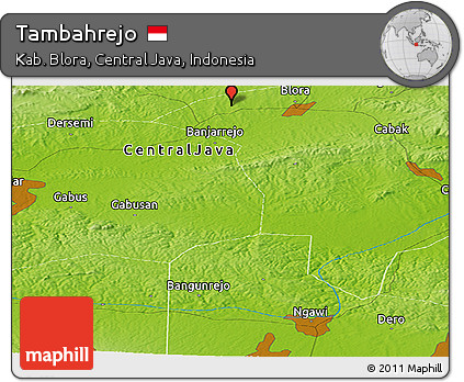 Physical Panoramic Map of Tambahrejo