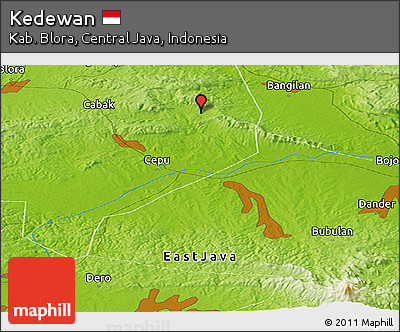 Physical Panoramic Map of Kedewan