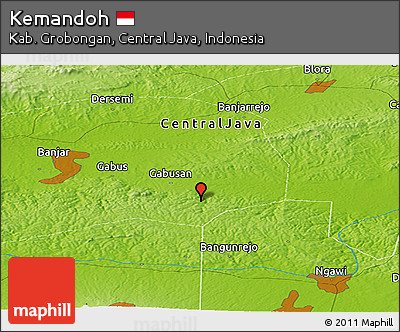 Physical Panoramic Map of Kemandoh