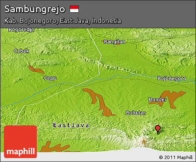 Physical Panoramic Map of Sambungrejo