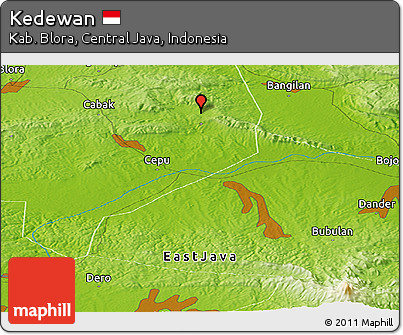 Physical Panoramic Map of Kedewan