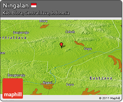 Physical Panoramic Map of Ningalan