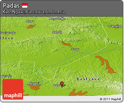 Physical Panoramic Map of Padas