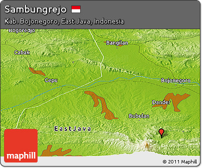 Physical Panoramic Map of Sambungrejo
