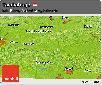 Physical Panoramic Map of Tambahrejo