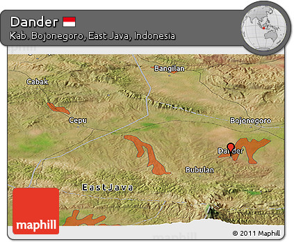 Satellite Panoramic Map of Dander