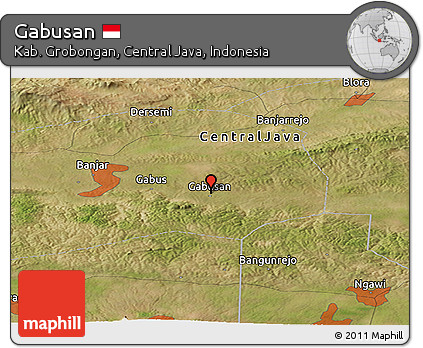 Satellite Panoramic Map of Gabusan
