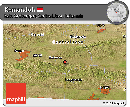 Satellite Panoramic Map of Kemandoh