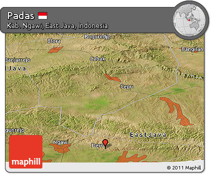 Satellite Panoramic Map of Padas