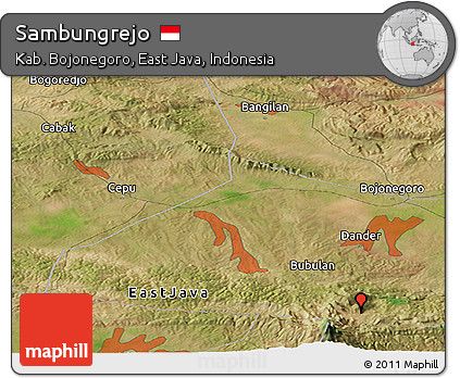 Satellite Panoramic Map of Sambungrejo