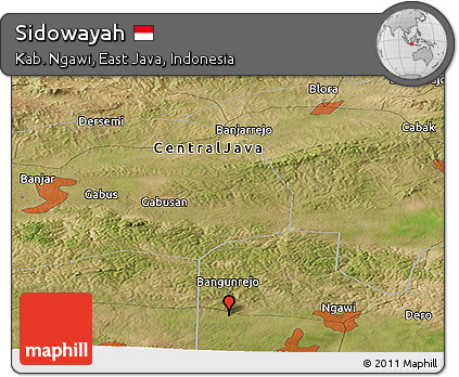 Satellite Panoramic Map of Sidowayah