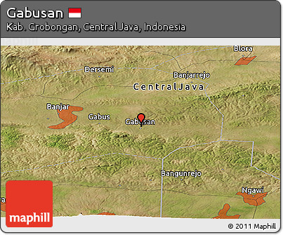 Satellite Panoramic Map of Gabusan