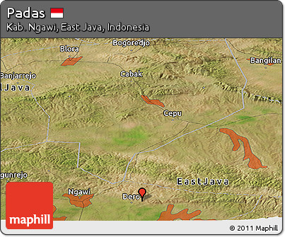 Satellite Panoramic Map of Padas