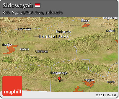 Satellite Panoramic Map of Sidowayah