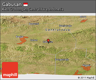 Satellite Panoramic Map of Gabusan