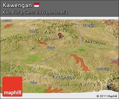 Satellite Panoramic Map of Kawengan