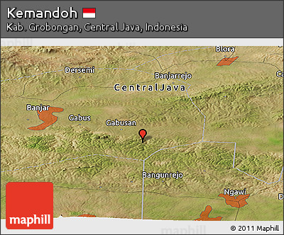 Satellite Panoramic Map of Kemandoh