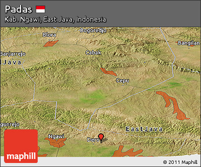 Satellite Panoramic Map of Padas