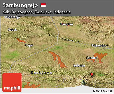 Satellite Panoramic Map of Sambungrejo