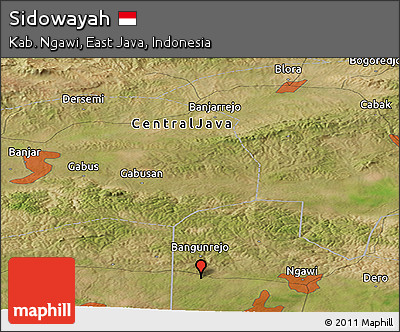 Satellite Panoramic Map of Sidowayah
