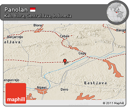 Shaded Relief Panoramic Map of Panolan