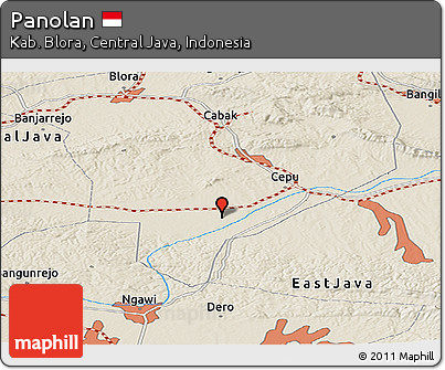 Shaded Relief Panoramic Map of Panolan