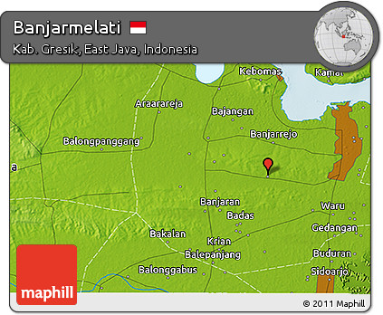 Physical 3D Map of Banjarmelati